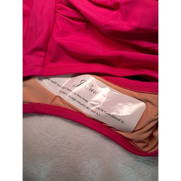 J.Crew Radiant Fuchsia Ruched One Piece Swimsuit Lined BC116 Size 4 - Picture 8 of 8